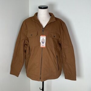 Levi Strauss Co Mens‎ Brown Canvas Utility Jacket Size XXL